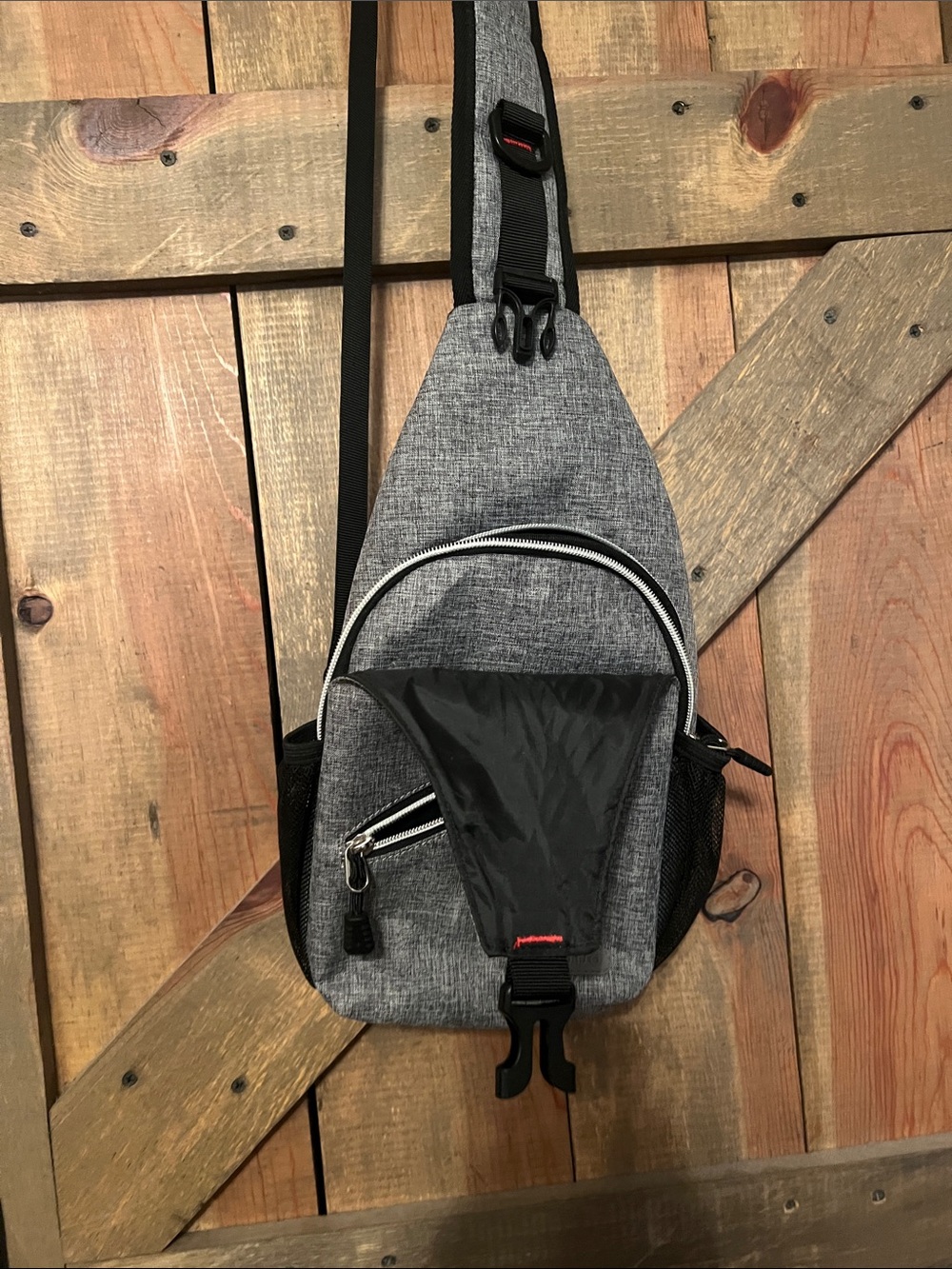 Gray Women's Crossbody Sling Backpack - Modern Everyday Carry - Picture 3 of 3